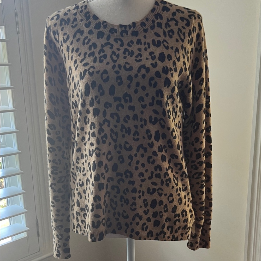Cashmere Leopard Print Women's Sweater